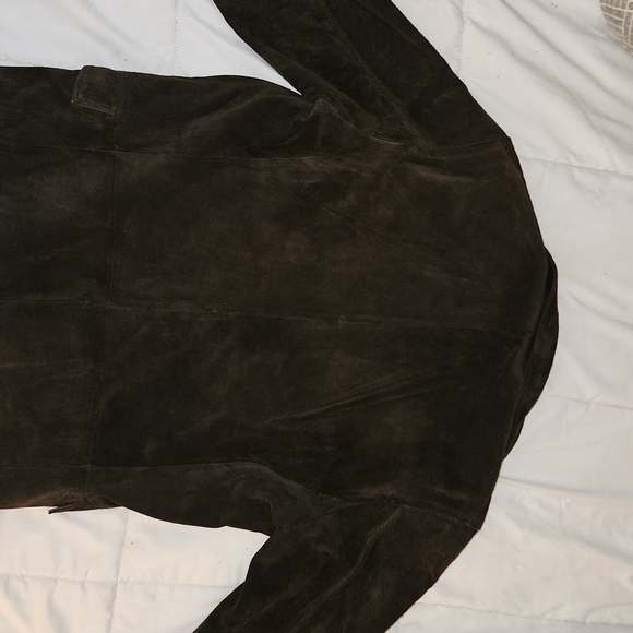 GAP Brown Leather Pea Coat - Picture 5 of 6